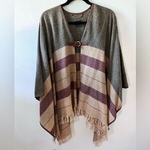 massimo dutti brown tan wool cape poncho